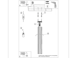 Sollux Lighting Lámpara De Techo Karbon Minimalista De Aluminio - 1 Fuentes Luminosas - L.6,5 X A.60 Cm - Blanco Clearance