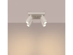 Sollux Lighting Lámpara De Techo Karbon Minimalista De Aluminio - 4 Fuentes Luminosas - L.25 X A.16,5 Cm - Beige Best