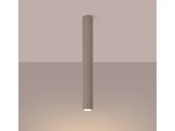Sollux Lighting Plafón-Lámpara De Techo Karbon Minimalista De Aluminio - 1 Fuentes Luminosas - L.6,5 X A.60 Cm - Pardo Gris