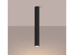 Sollux Lighting Lámpara De Techo Karbon Minimalista De Aluminio - 1 Fuentes Luminosas - L.6,5 X A.60 Cm - Negro Hot