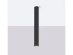 Sollux Lighting Lámpara De Techo Karbon Minimalista De Aluminio - 1 Fuentes Luminosas - L.6,5 X A.60 Cm - Negro Hot