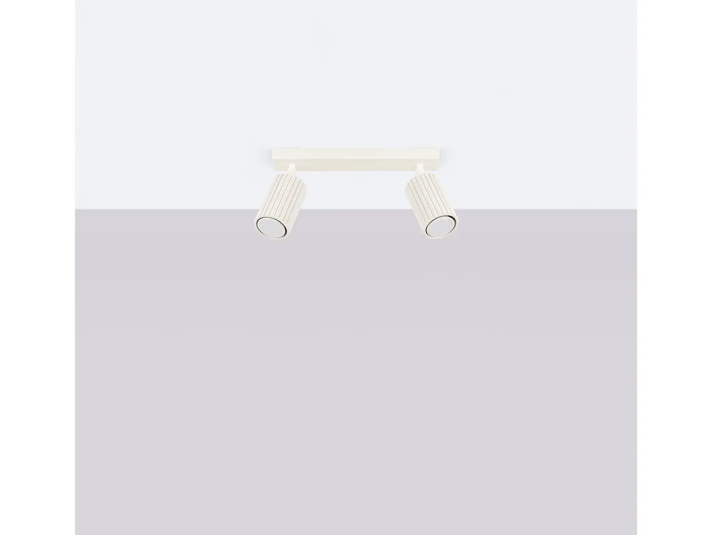 Sollux Lighting Plafón-Lámpara De Techo Karbon Minimalista De Aluminio - 2 Fuentes Luminosas - L.30 X A.16,5 Cm - Beige