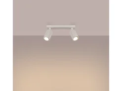 Sollux Lighting Plafón-Lámpara De Techo Karbon Minimalista De Aluminio - 2 Fuentes Luminosas - L.30 X A.16,5 Cm - Beige