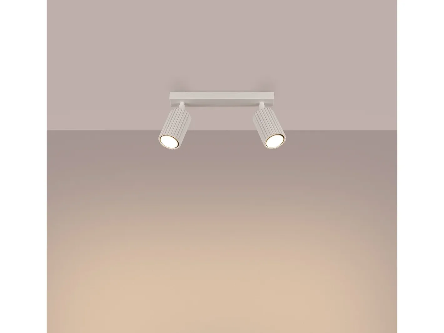 Sollux Lighting Plafón-Lámpara De Techo Karbon Minimalista De Aluminio - 2 Fuentes Luminosas - L.30 X A.16,5 Cm - Beige