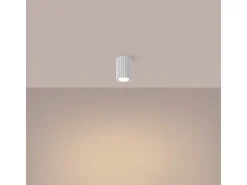 Sollux Lighting Plafón-Lámpara De Techo Karbon Minimalista De Aluminio - 1 Fuentes Luminosas - L.6,5 X A.10 Cm - Blanco