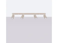 Sale Sollux Lighting Lámpara De Techo Karbon Minimalista De Aluminio - 4 Fuentes Luminosas - L.81 X A.16,5 Cm - Pardo Gris