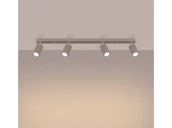 Sale Sollux Lighting Lámpara De Techo Karbon Minimalista De Aluminio - 4 Fuentes Luminosas - L.81 X A.16,5 Cm - Pardo Gris