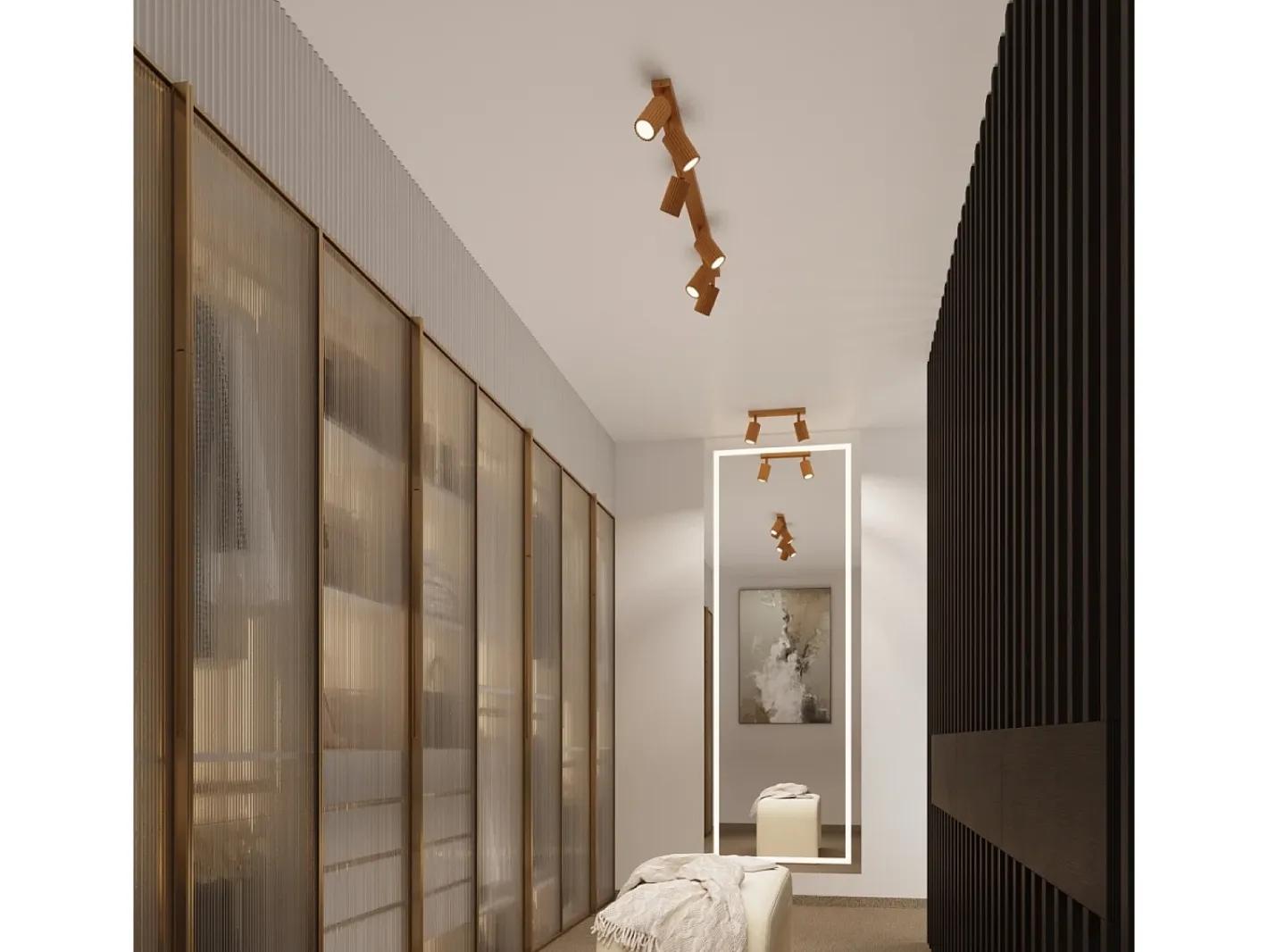 Sollux Lighting Plafón-Lámpara De Techo Karbon Minimalista De Aluminio - 1 Fuentes Luminosas - L.6,5 X A.40 Cm - Dorado