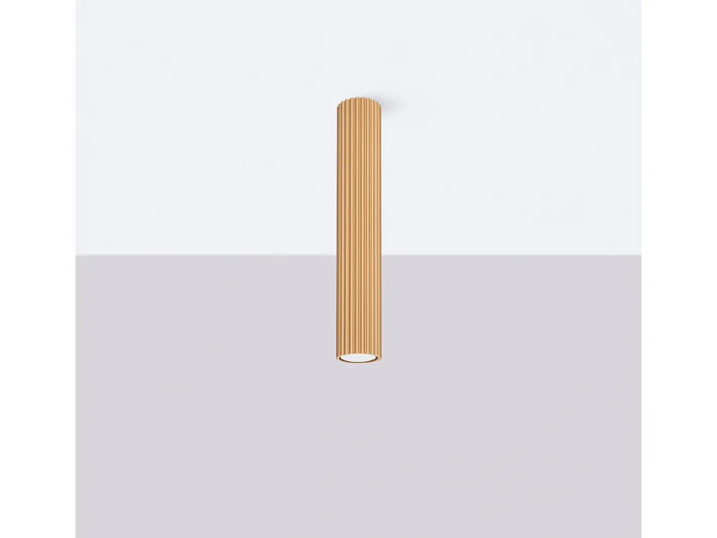 Sollux Lighting Plafón-Lámpara De Techo Karbon Minimalista De Aluminio - 1 Fuentes Luminosas - L.6,5 X A.40 Cm - Dorado