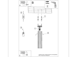 Hot Sollux Lighting Lámpara De Techo Karbon Minimalista De Aluminio - 1 Fuentes Luminosas - L.6,5 X A.30 Cm - Negro