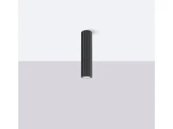 Hot Sollux Lighting Lámpara De Techo Karbon Minimalista De Aluminio - 1 Fuentes Luminosas - L.6,5 X A.30 Cm - Negro