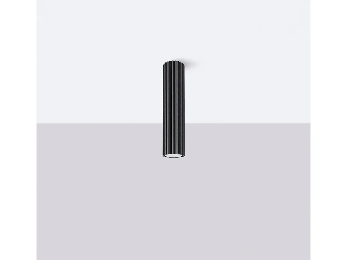 Hot Sollux Lighting Lámpara De Techo Karbon Minimalista De Aluminio - 1 Fuentes Luminosas - L.6,5 X A.30 Cm - Negro