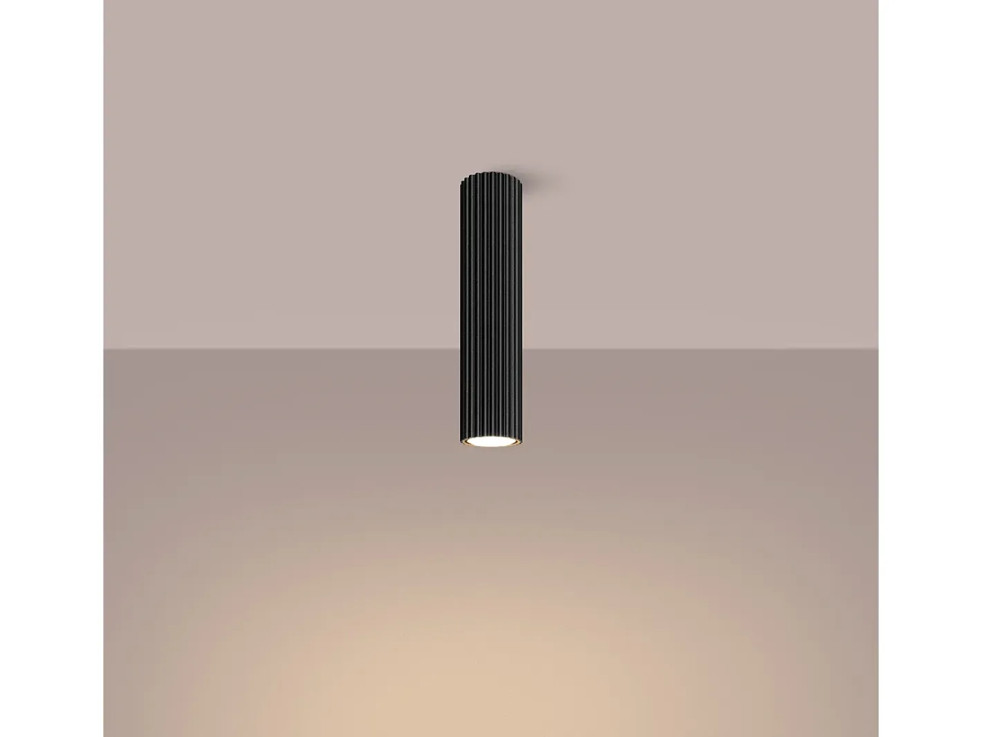 Hot Sollux Lighting Lámpara De Techo Karbon Minimalista De Aluminio - 1 Fuentes Luminosas - L.6,5 X A.30 Cm - Negro