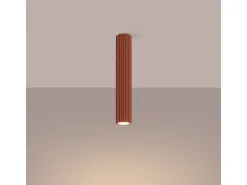 Sollux Lighting Plafón-Lámpara De Techo Karbon Minimalista De Aluminio - 1 Fuentes Luminosas - L.6,5 X A.40 Cm - Ocre Rojo