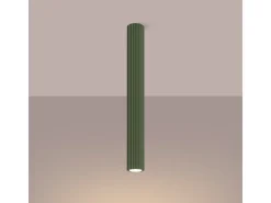 Hot Sollux Lighting Lámpara De Techo Karbon Minimalista De Aluminio - 1 Fuentes Luminosas - L.6,5 X A.60 Cm - Oliva Verde