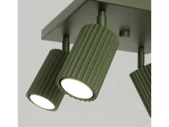Sollux Lighting Plafón-Lámpara De Techo Karbon Minimalista De Aluminio - 4 Fuentes Luminosas - L.25 X A.16,5 Cm - Oliva Verde