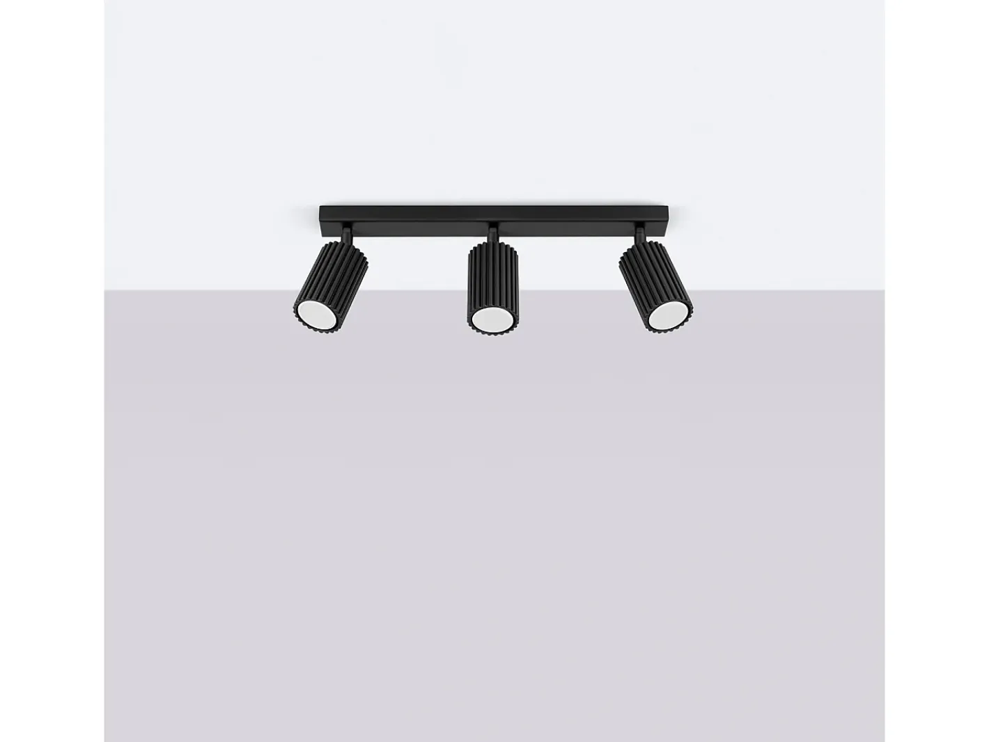 Sollux Lighting Plafón-Lámpara De Techo Karbon Minimalista De Aluminio - 3 Fuentes Luminosas - L.45 X A.16,5 Cm - Negro