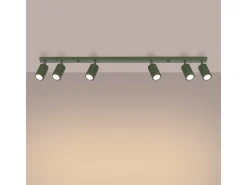 New Sollux Lighting Lámpara De Techo Karbon Minimalista De Aluminio - 6 Fuentes Luminosas - L.117 X A.16,5 Cm - Oliva Verde