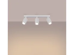 Sollux Lighting Plafón-Lámpara De Techo Karbon Minimalista De Aluminio - 3 Fuentes Luminosas - L.45 X A.16,5 Cm - Blanco