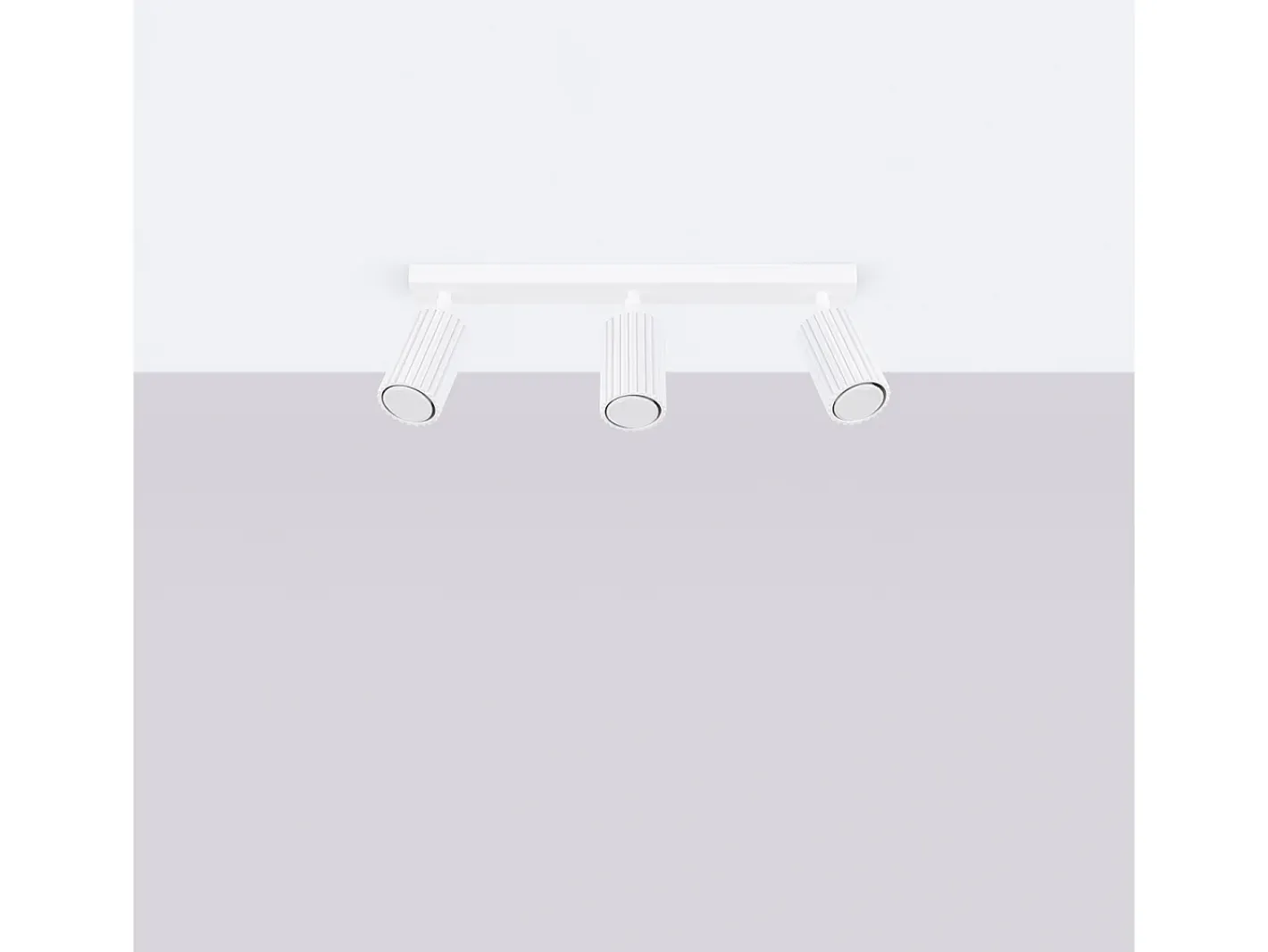 Sollux Lighting Plafón-Lámpara De Techo Karbon Minimalista De Aluminio - 3 Fuentes Luminosas - L.45 X A.16,5 Cm - Blanco