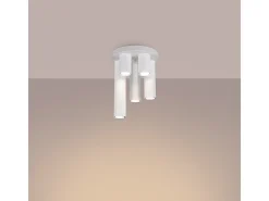 Sale Sollux Lighting Lámpara De Techo Lagos Moderno De Acero - 5 Fuentes Luminosas - L.25 X A.33 Cm - Blanco