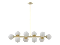 OZAIA Lámpara Suspendida-Lámpara de techo latón y blanco 10 globos L.94 x Alt.88 cm - SOFIA Dorado