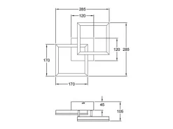 Lámpara de techo LED BARD moderna 21W antracita 3394-28-282 Fabas Luce Gris antracita Clearance