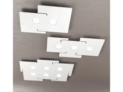 Plafón-Lámpara de techo LED ECHO Top Light de metal rectangular con 3 portalámparas Gx53 Blanco