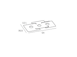 Plafón-Lámpara de techo LED ECHO Top Light de metal rectangular con 3 portalámparas Gx53 Blanco