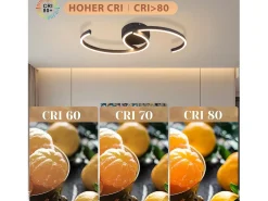 New NETTLIFE Lámpara de techo LED para salón, 24 W, moderna lámpara de techo 3000 K, para pasillo, cocina Negro