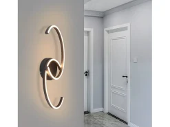 New NETTLIFE Lámpara de techo LED para salón, 24 W, moderna lámpara de techo 3000 K, para pasillo, cocina Negro