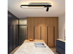 NETTLIFE Plafón-Lámpara de techo LED negra moderna regulable para dormitorio con 1 foco de techo Negro
