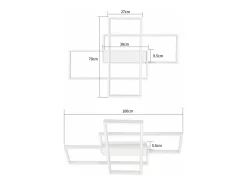 NETTLIFE Plafón-Lámpara de techo LED con control remoto, moderna lámpara de techo geométrica, negra, regulable Blanco