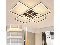 Hot NETTLIFE Lámpara de techo LED de 72 cm, color , regulable, con mando a distancia, 48 W, diseño rectangular moderno. Negro