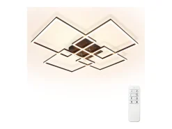Hot NETTLIFE Lámpara de techo LED de 72 cm, color , regulable, con mando a distancia, 48 W, diseño rectangular moderno. Negro