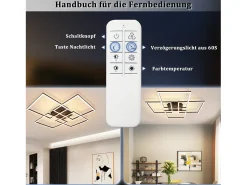Hot NETTLIFE Lámpara de techo LED de 72 cm, color , regulable, con mando a distancia, 48 W, diseño rectangular moderno. Negro