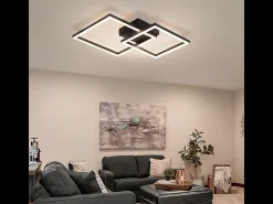 Online NETTLIFE Lámpara de techo LED para cocina, 20 W, negra, 4000 K, blanco neutro, diseño giratorio moderno, iluminación de esquina para pasillo y dormitorio. Negro