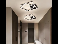 Online NETTLIFE Lámpara de techo LED para cocina, 20 W, negra, 4000 K, blanco neutro, diseño giratorio moderno, iluminación de esquina para pasillo y dormitorio. Negro