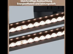 Online NETTLIFE Lámpara de techo LED para cocina, 20 W, negra, 4000 K, blanco neutro, diseño giratorio moderno, iluminación de esquina para pasillo y dormitorio. Negro