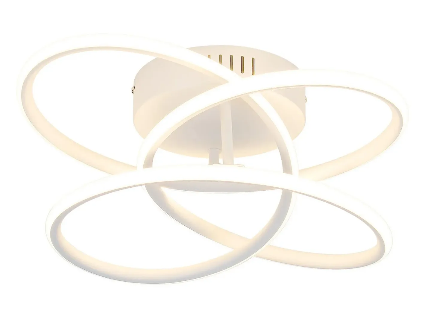 NETTLIFE Plafón-Lámpara de techo LED para pasillo, diseño moderno, blanca, regulable, con mando a distancia, 36 cm, metal, 44 W Blanco