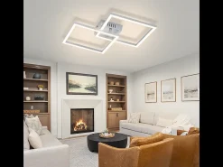 Hot NETTLIFE Lámpara de techo LED para dormitorio - Lámpara plateada de 24 W, blanco neutro 4000 K, ajustable, diseño moderno Plateado