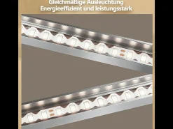 Hot NETTLIFE Lámpara de techo LED para dormitorio - Lámpara plateada de 24 W, blanco neutro 4000 K, ajustable, diseño moderno Plateado