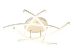 NETTLIFE Lámpara de techo LED para dormitorio regulable de 32 W, moderna, de metal , con mando a distancia Blanco Discount