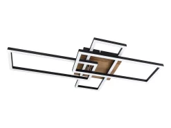 Discount NETTLIFE Lámpara de techo LED para dormitorio, marco , 102 cm, regulable, con control remoto, moderna y regulable. Negro