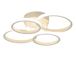 NETTLIFE Plafón-Lámpara de techo LED , 4 anillos, regulable, blanca, 48 W, para salón Blanco