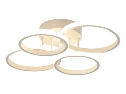 NETTLIFE Plafón-Lámpara de techo LED , 4 anillos, regulable, blanca, 48 W, para salón Blanco