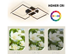 NETTLIFE Lámpara de techo LED para sala de estar, 20 W, luz blanca cálida, diseño moderno, para dormitorio, color . Negro Online