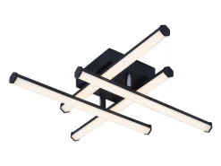 NETTLIFE Plafón-Lámpara de techo LED para sala de estar, moderna, color , 24 W, diseño interior, 3000 K, blanco cálido Negro