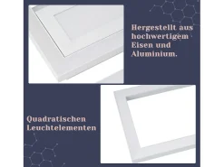 NETTLIFE Plafón-Lámpara de techo LED , moderna, geométrica, regulable, con control remoto.White Blanco