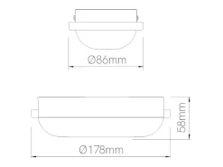 Lámpara de techo LED ovalada ZIBOR, resistente al agua IP65, 12 W, 4000 K, color Blanco Clearance